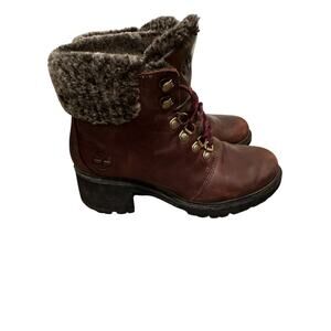 Timberland Kinsley‎ Waterproof Faux Fur Trim Lug Boots SZ 8
